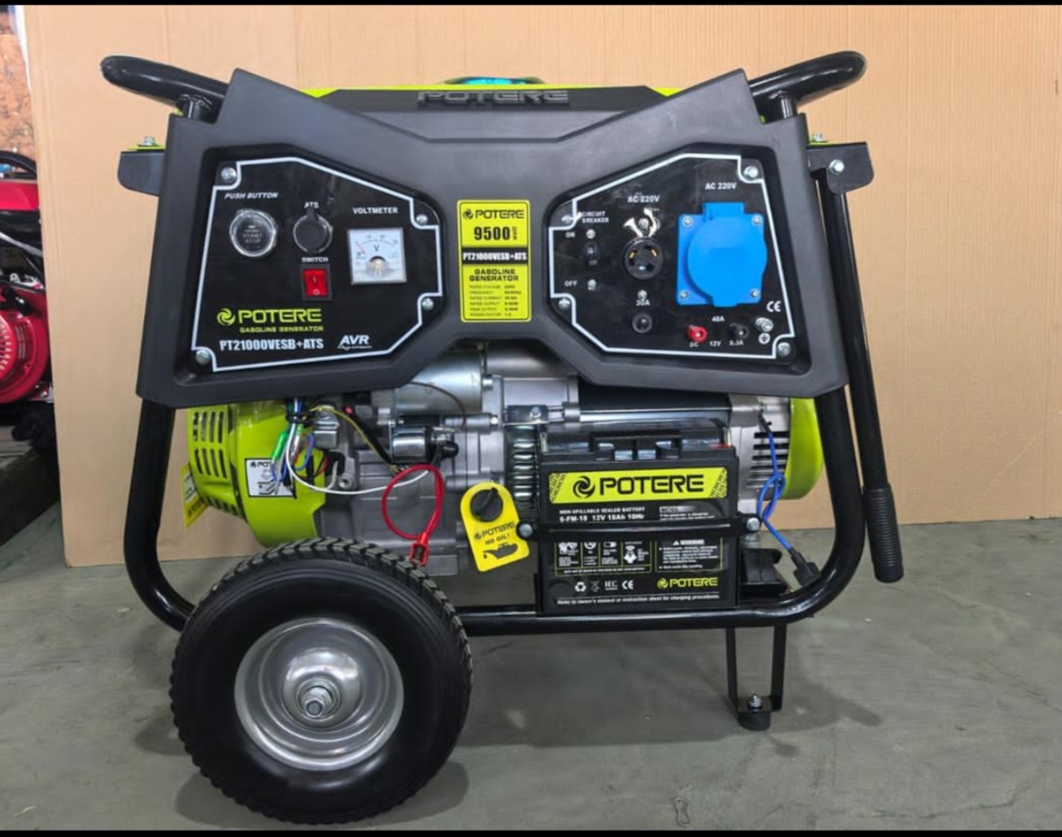 موتور برق بنزینی پوتر 9.5 کیلووات مدل PT21000VES تک فاز استارتی