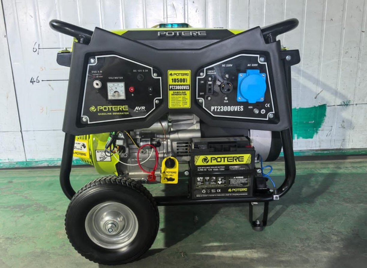 موتور برق بنزینی پوتر ۱۰.۵ کیلووات مدل PT23000VES تک فاز استارتی