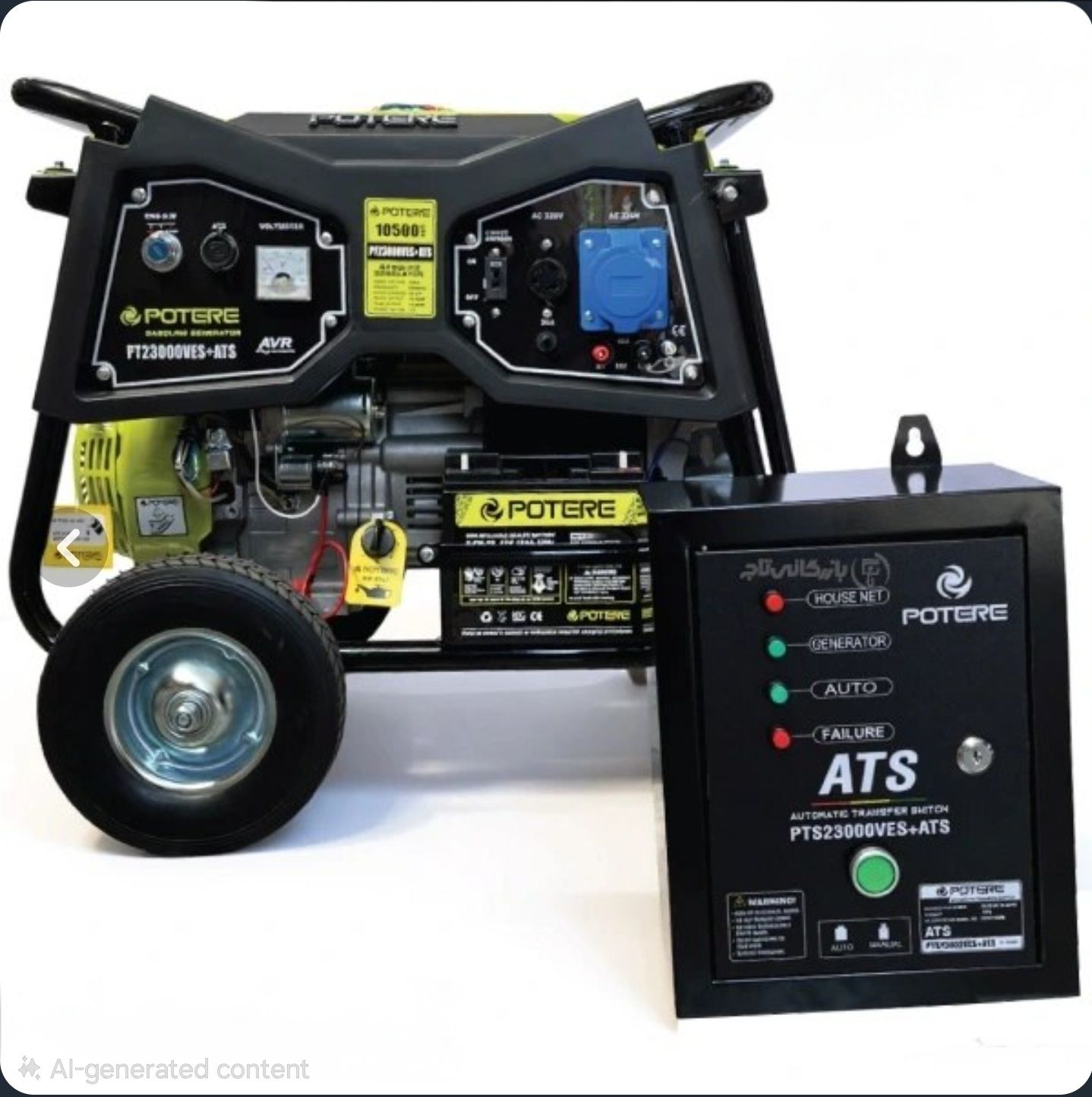 موتور برق ۱۰/۵ کیلووات پوتر مدل pt23000ves همراه با باکس ATS