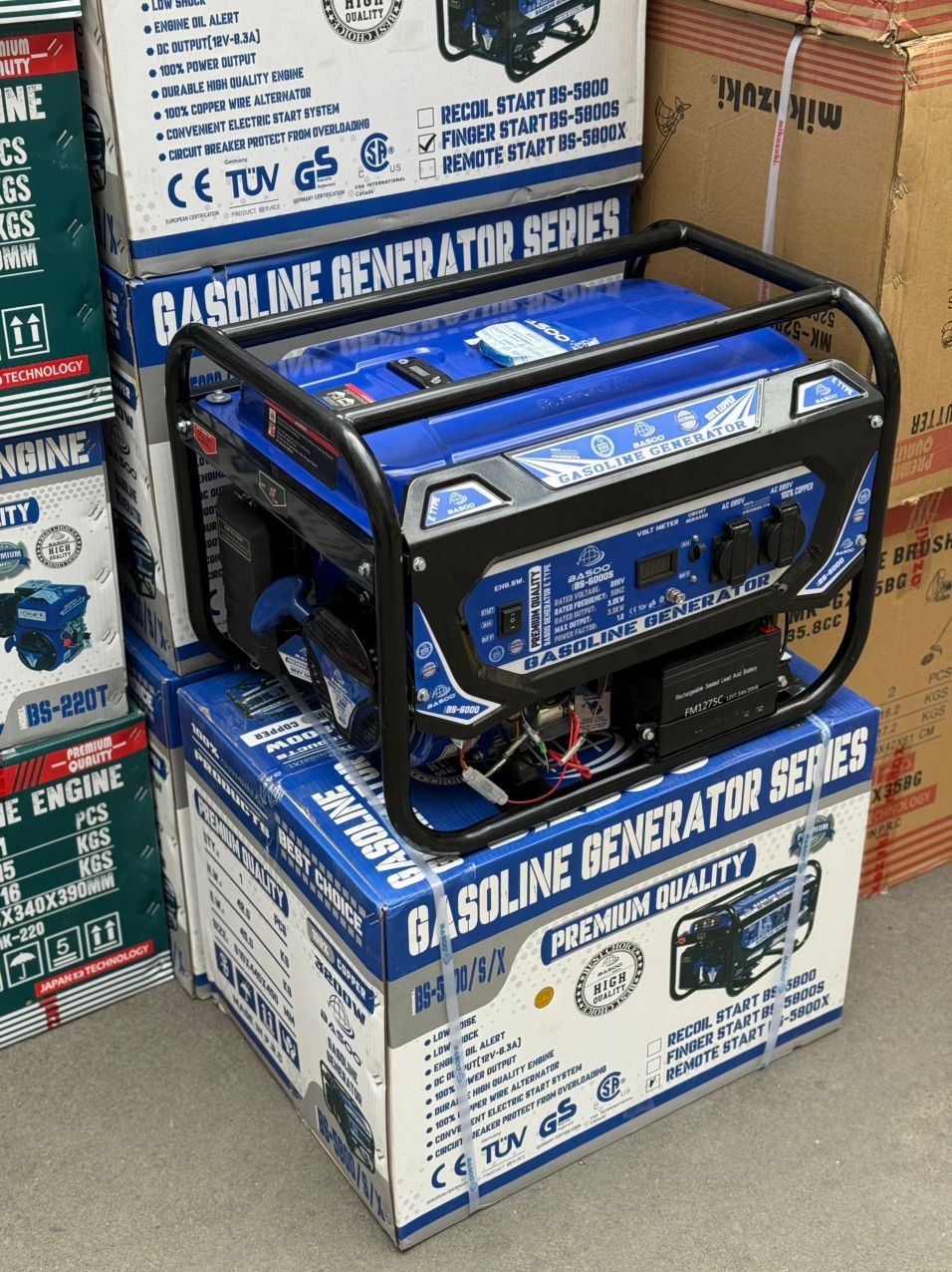 موتور برق ۳/۵ کیلووات برند باسو BASO مدل BS-5800S مدل استارتی و هندلی ریموت دار (سیم پیچ ۱۰۰٪ مس)